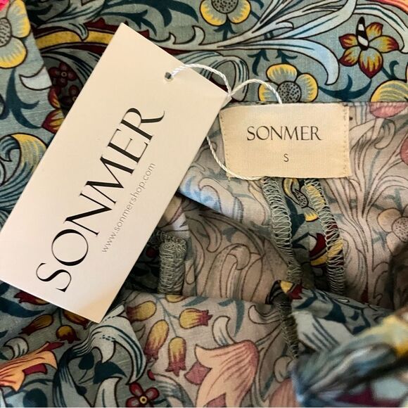 NWT SONMER Olivia Floral Print High‎ Rise 100% Viscose Wide-Leg Pant, Small - Picture 7 of 11